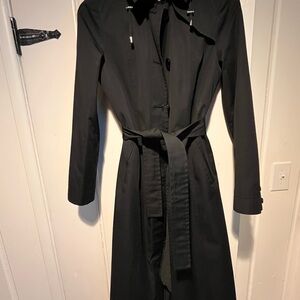 Michael Kors Black Jacket Trench Lined Coat w/ Hood